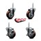 Service Caster 35 Inch Maroon Polyurethane Wheel Swivel 58 Inch Threaded Stem Caster Set 2 Brakes SCC SCC-TS20S3514-PPUB-MRN-58212-2-TLB-2 - alternate 2